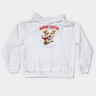 Super Cuter, cute superhero dog flying Kids Hoodie